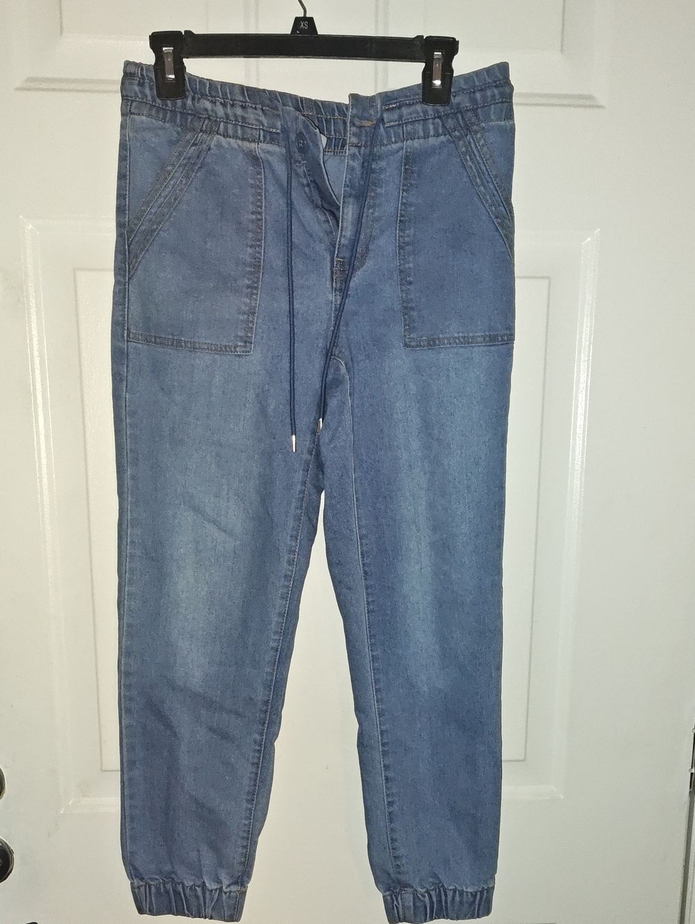 Womans Blue Drawstring Jogger Jeans
